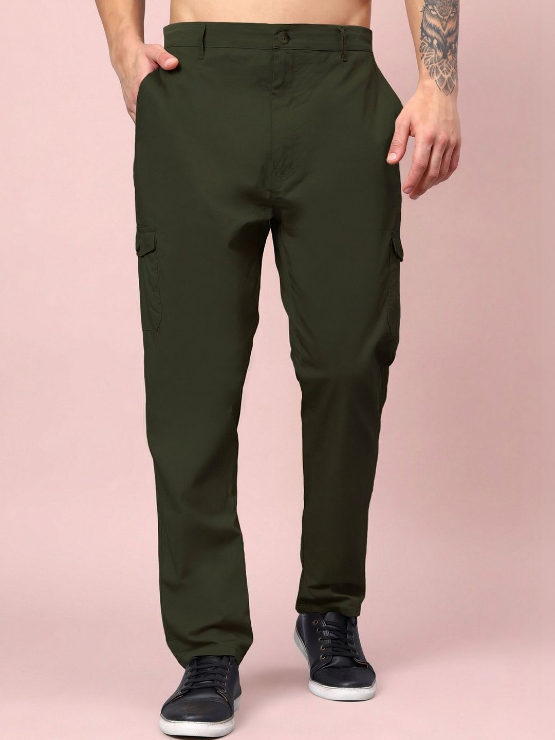 HERE&NOW Men Relaxed Easy Wash Cargos Trousers-picture-38