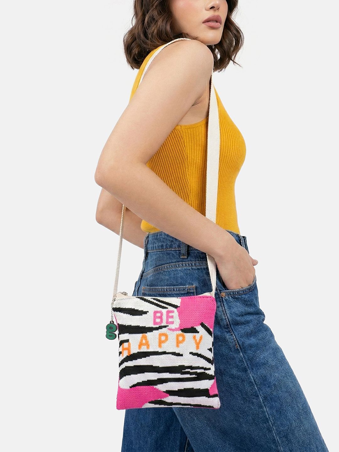 glitchez Self Design Structured Sling Bag-picture-10