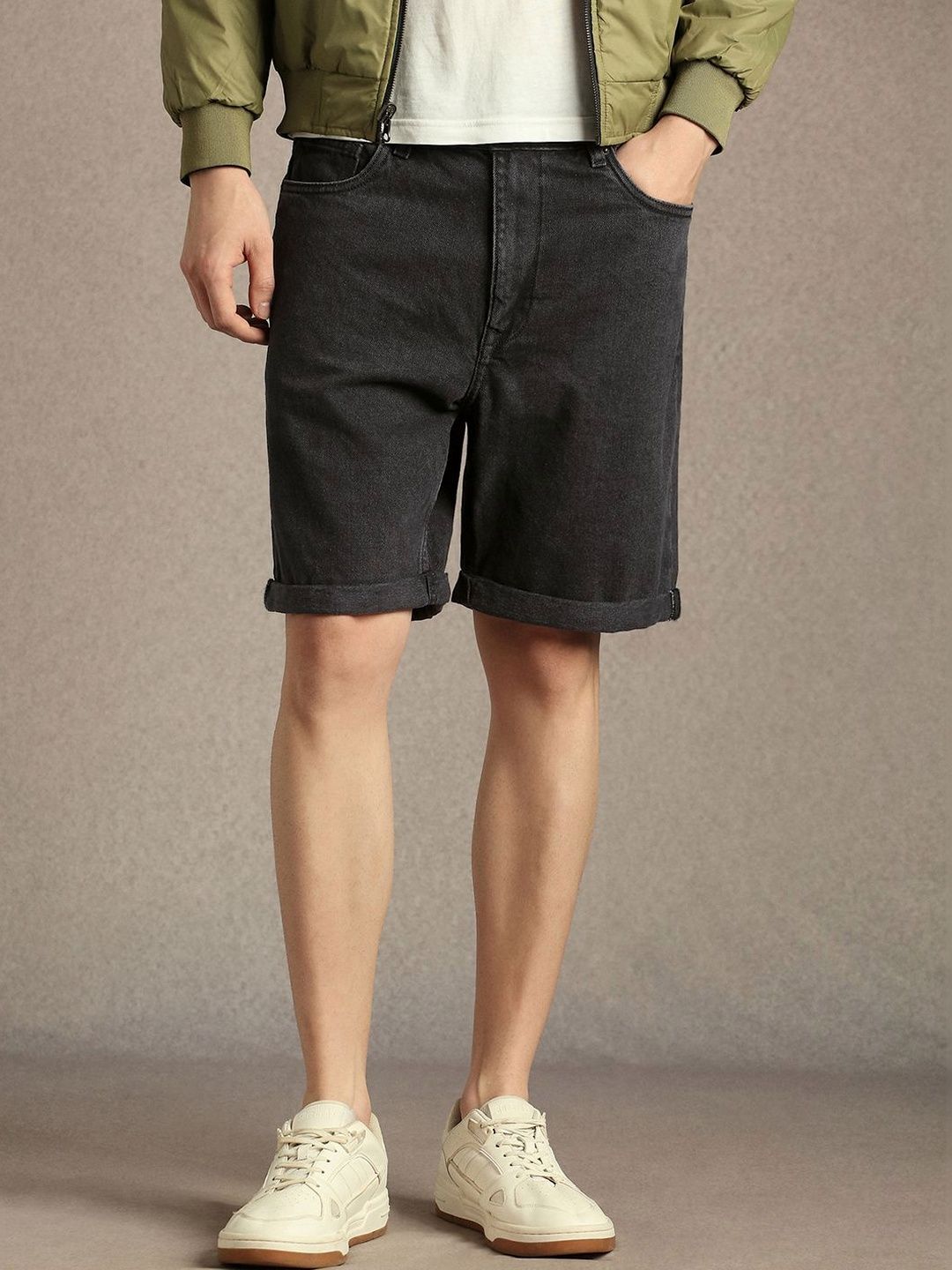 Louis Philippe Jeans Men Mid-Rise Cotton Regular Fit Shorts-picture-11