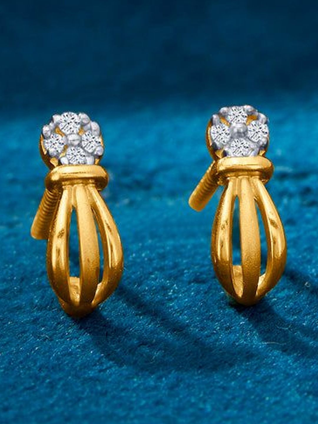 P N GADGIL JEWELLERS Kids Yellow 22 Kt Gold Stone Studded Earrings - 1.77 g-picture-44