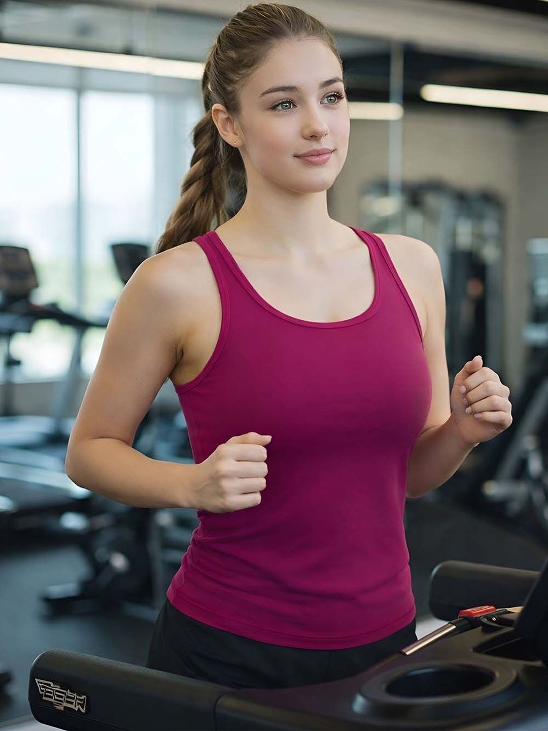 Friskers Magenta Cotton Round Neck Tank Tops-picture-31