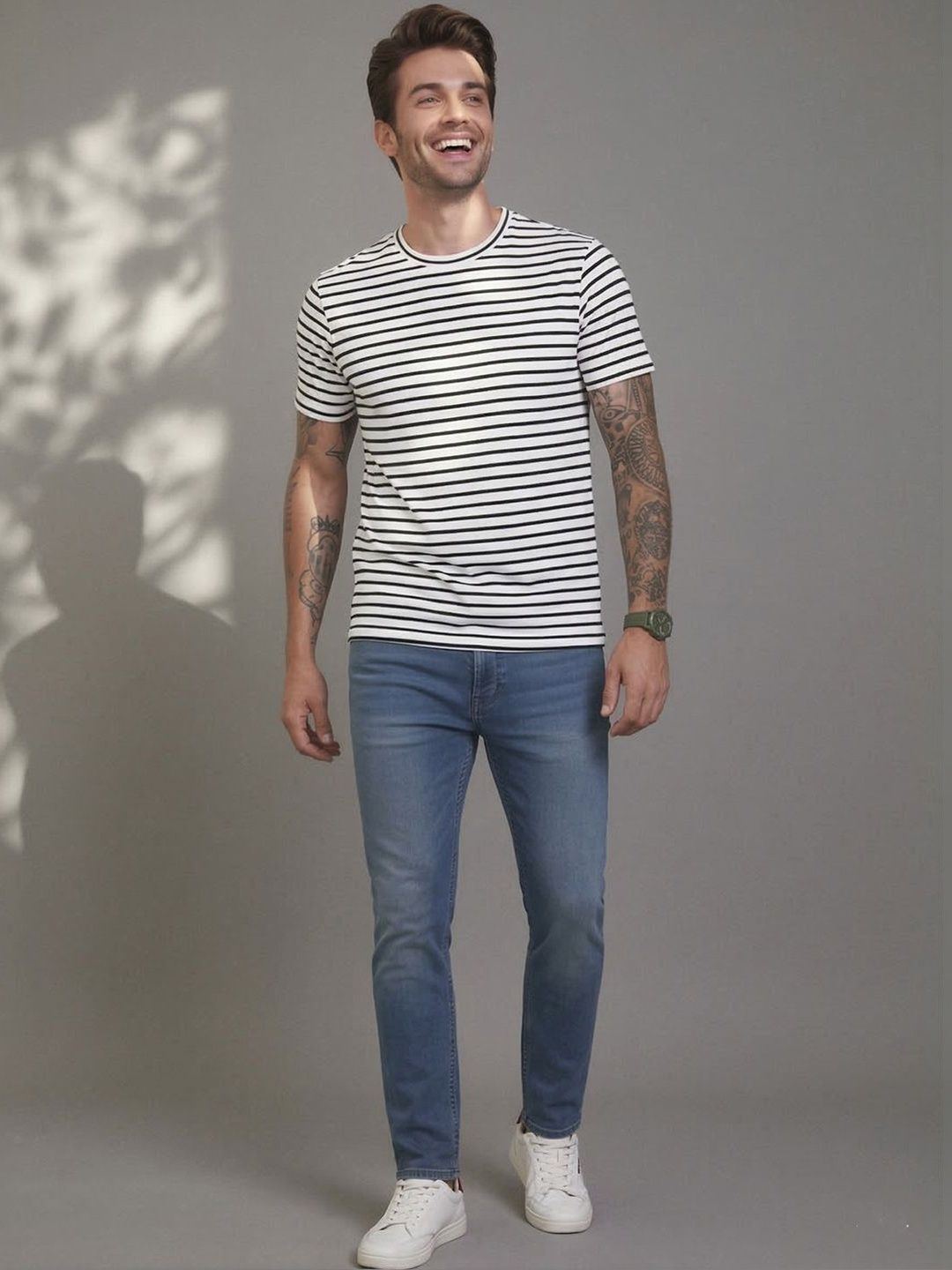 AWACK Men Striped Slim Fit T-shirt-picture-12