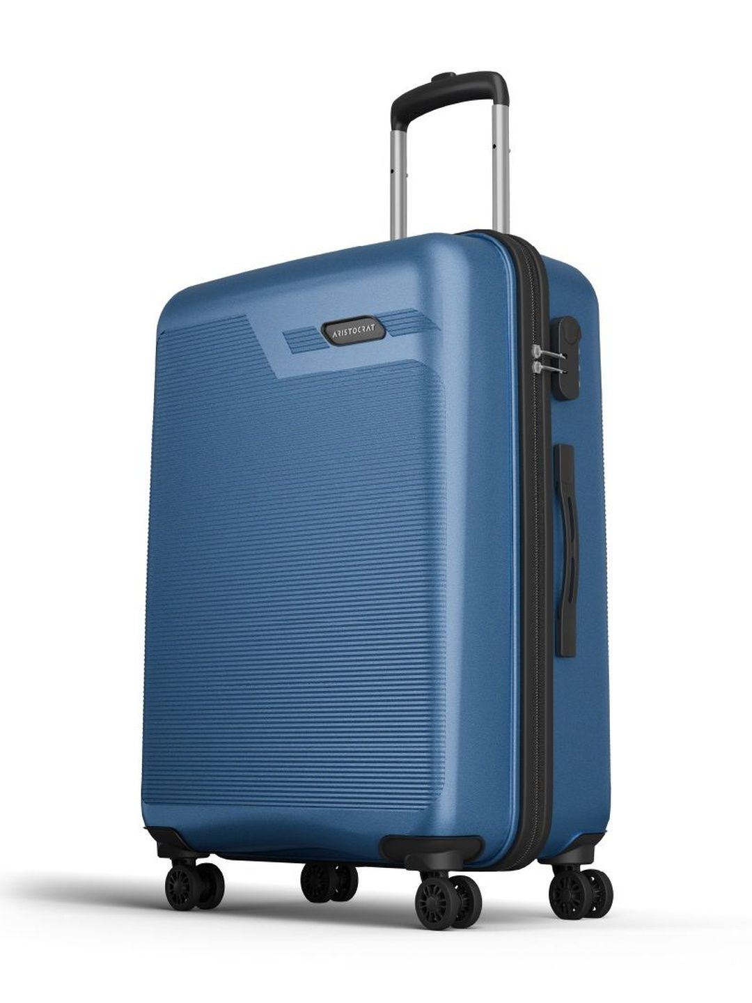 Aristocrat Axis Blue Large Hard Luggage 76cm Check-in Trolley Bag with 8 Wheels-image-3
