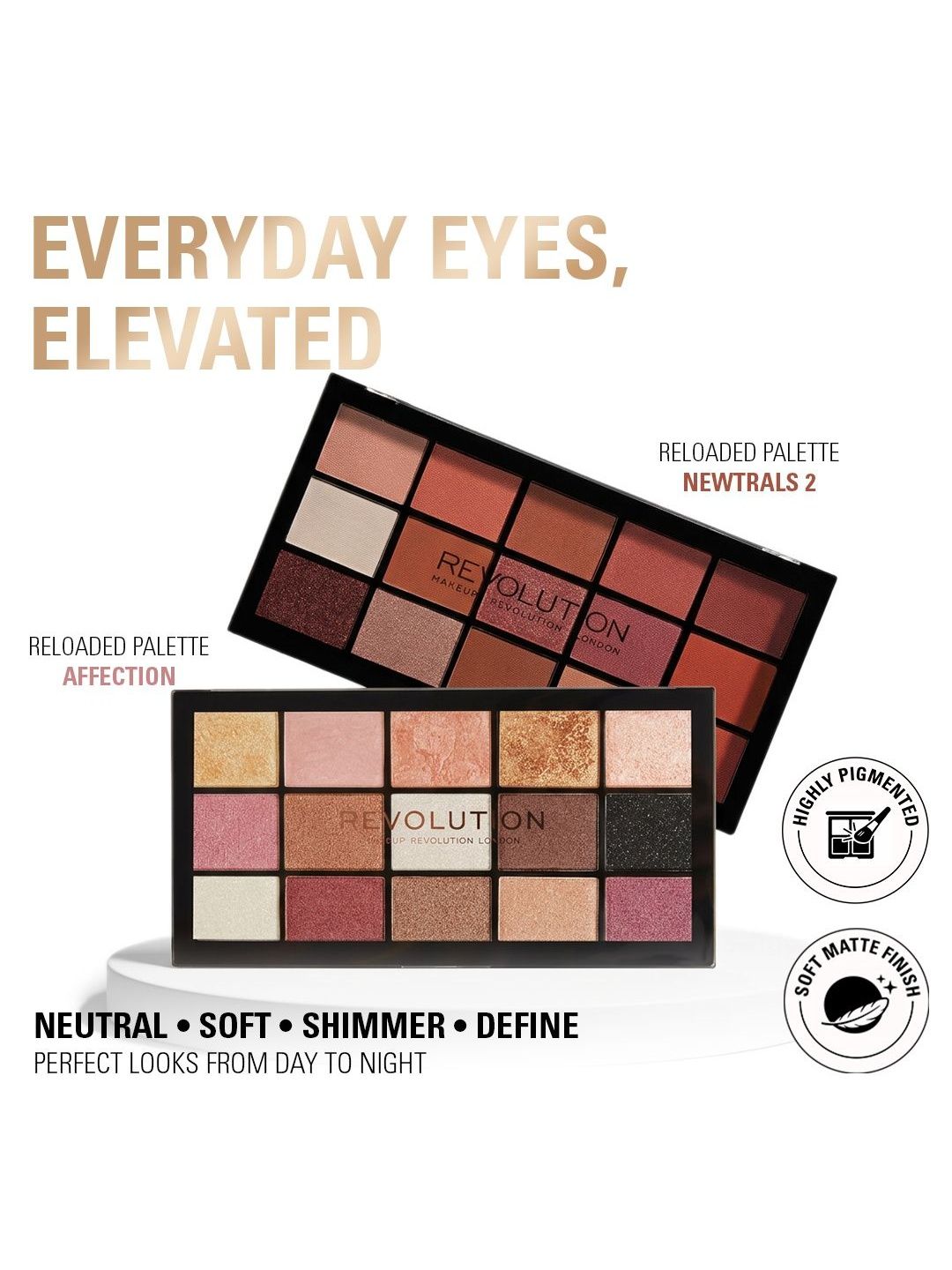Makeup Revolution London Set Of 2 Reloaded Eyeshadow Palette - Newtrals 2 & Affection-picture-33