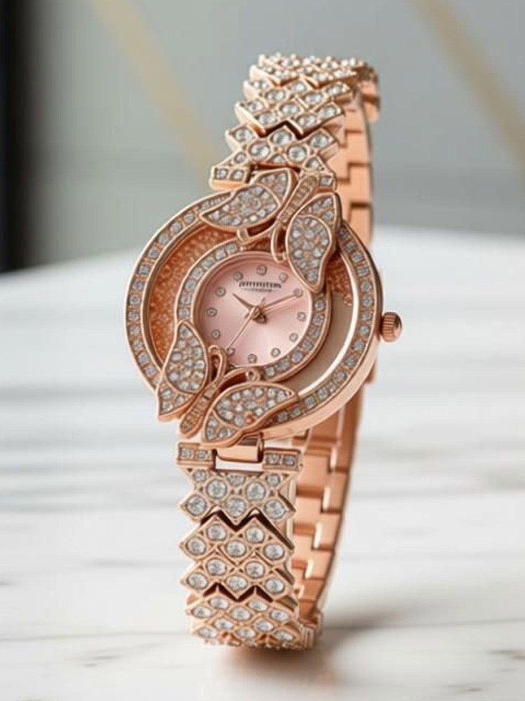 Blutech Women Dial & Metal Straps Watch Dmnd_Butterly_Analoge_NW