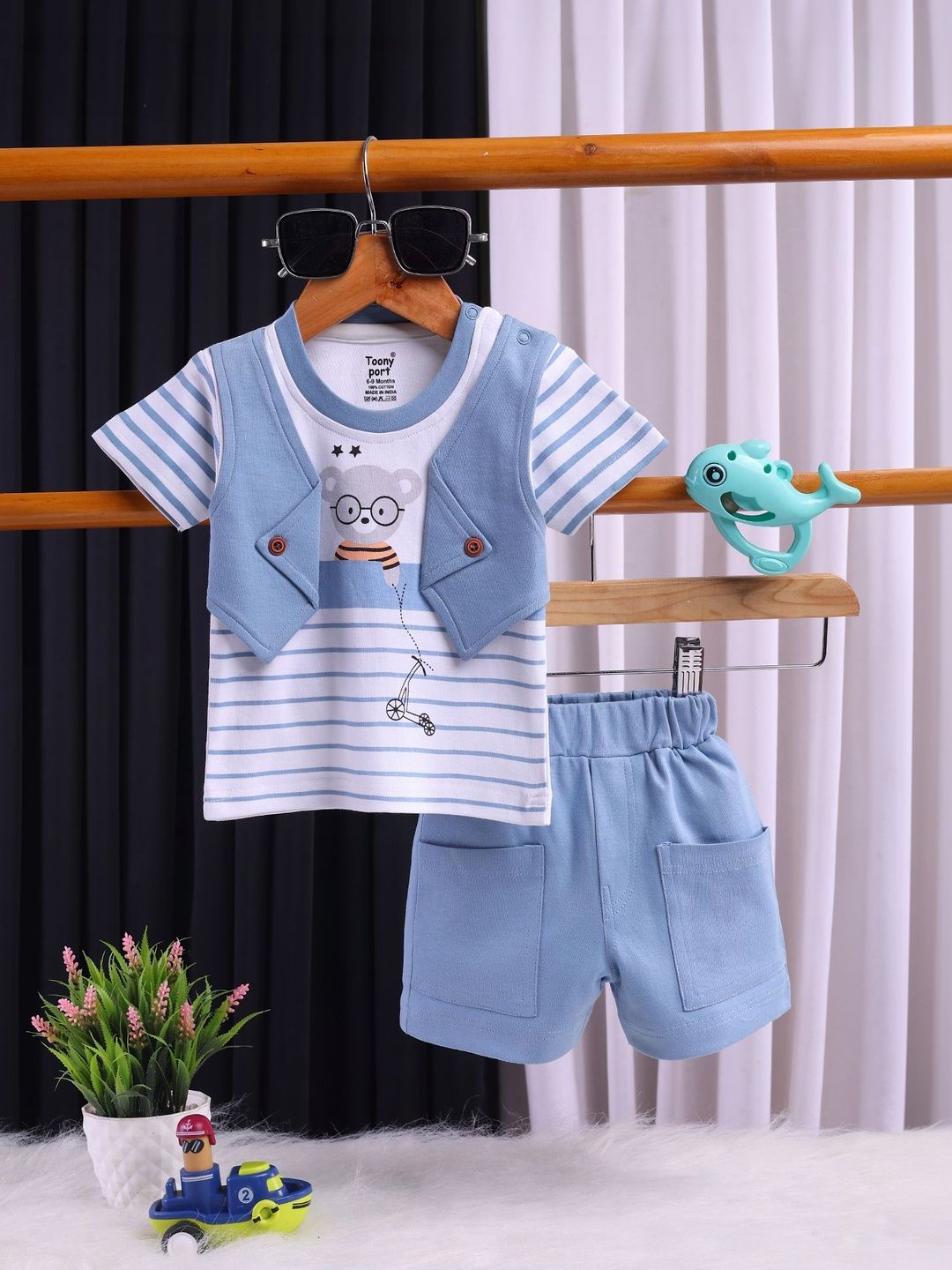 Toonyport Boys Printed Pure Cotton T-shirt with Shorts-picture-48