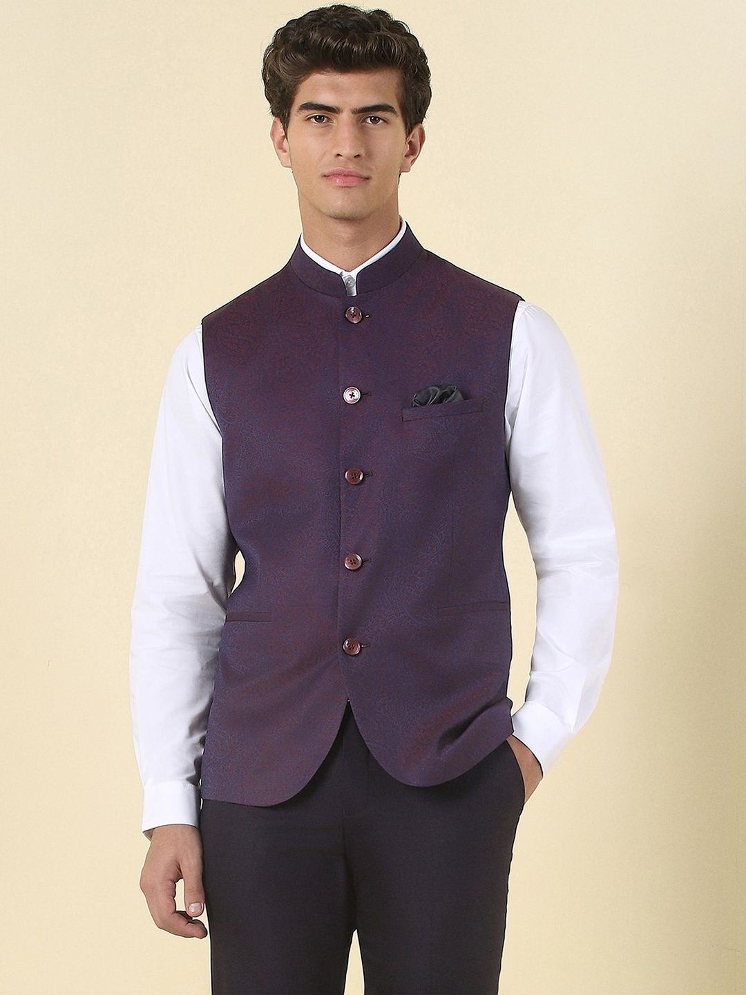 Allen Solly Printed Woven Nehru Jackets-picture-24