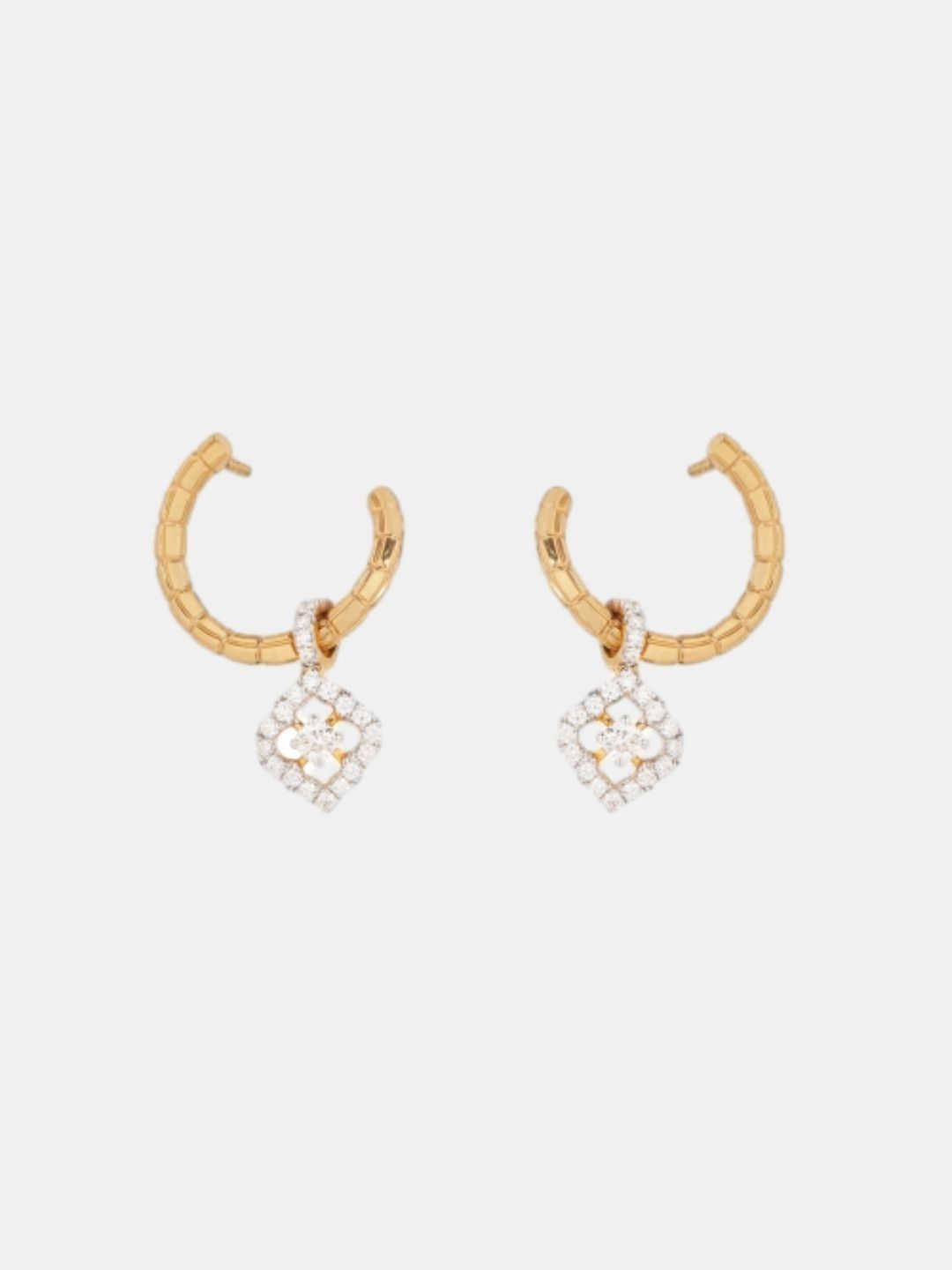 C KRISHNIAH CHETTY JEWELLERS PVT LTD 18K Gold 0.6 CT Dimond Earring-7.12g-image-7
