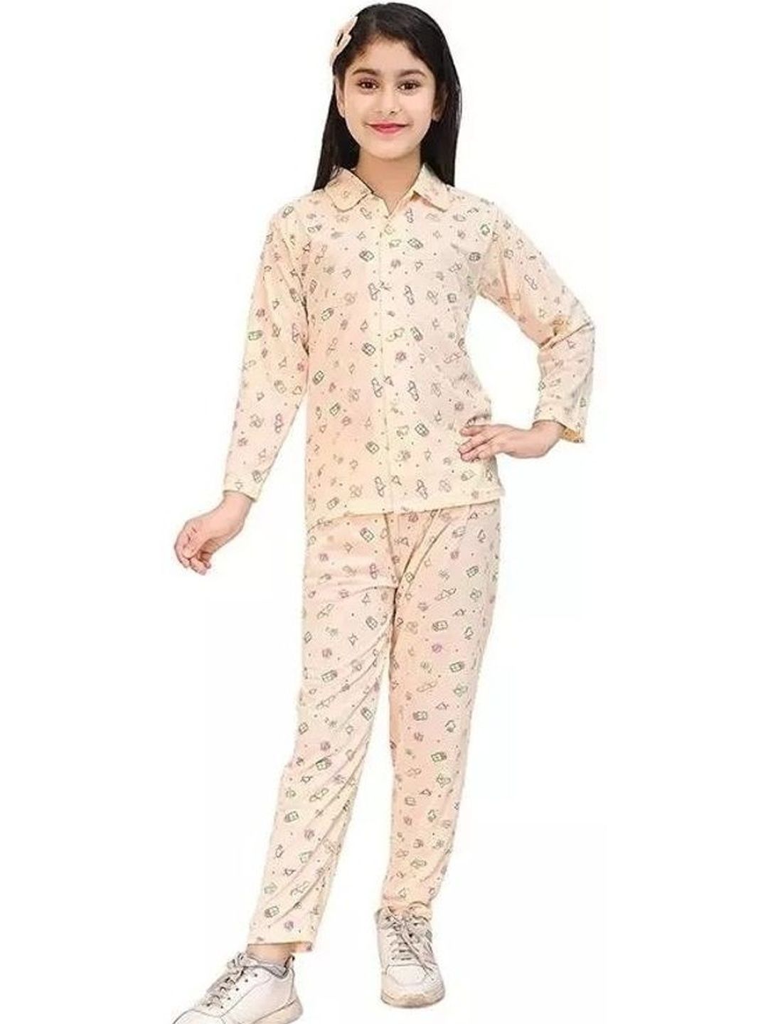 CHICLIFT Girls Printed Shirt with Trouser-image-44