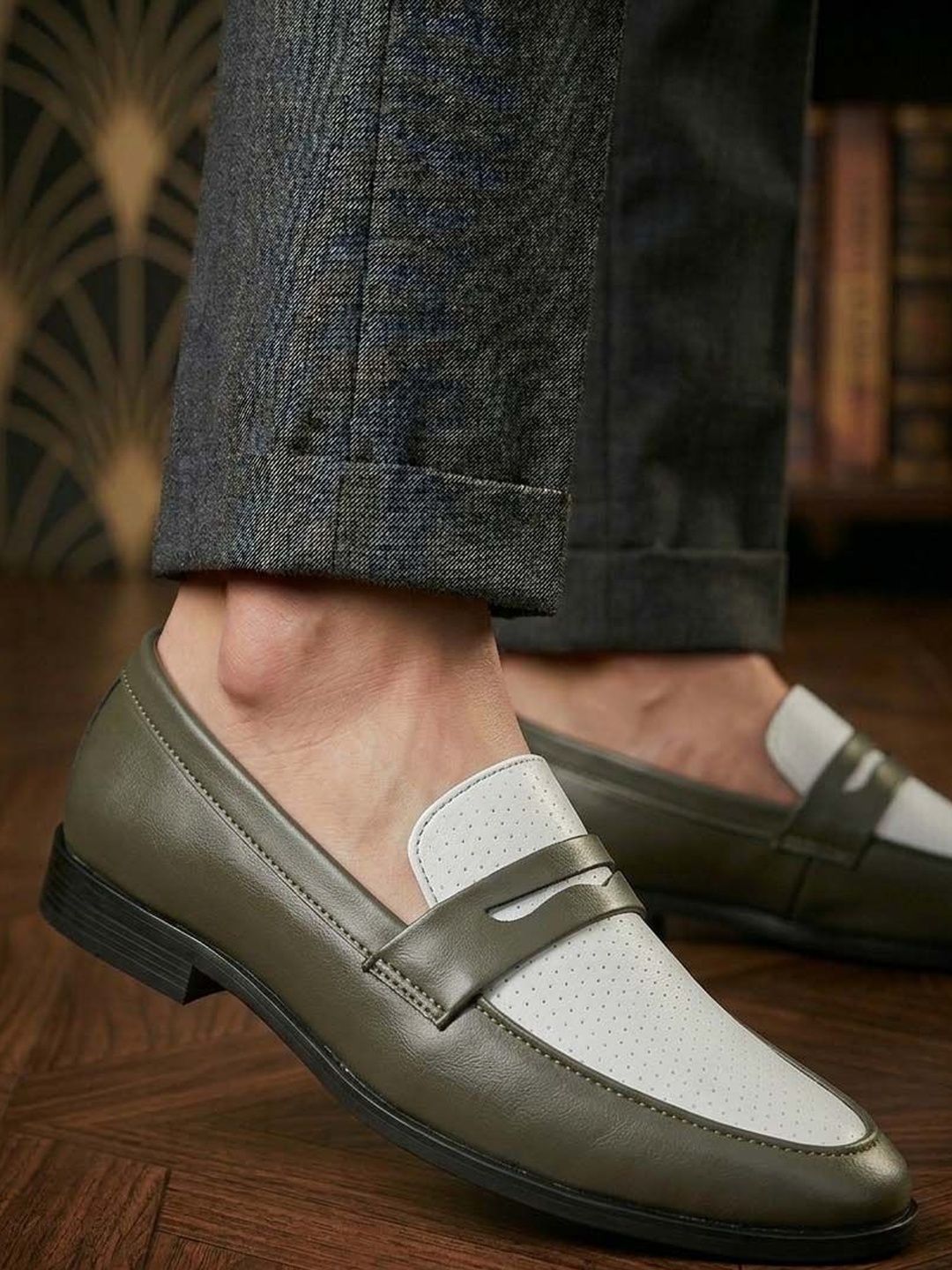 HERE&NOW Men Round Toe Slip-On Loafers Formal Shoes-picture-20