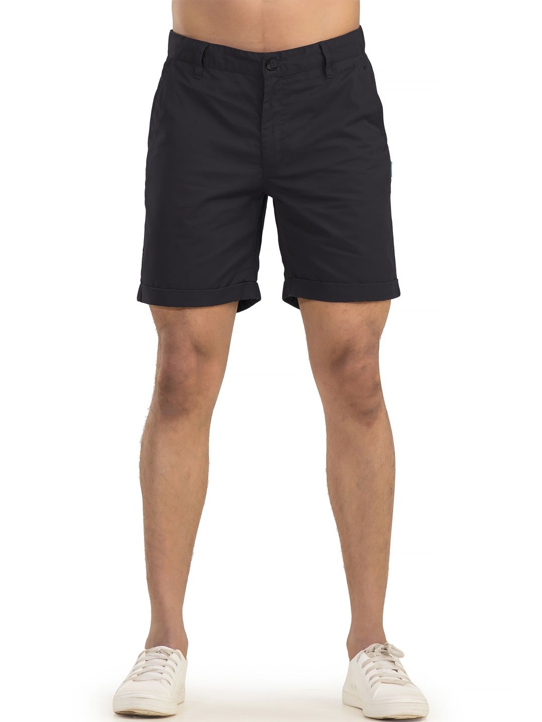 BELANO Men Cotton Navy Casual Shorts-image-4