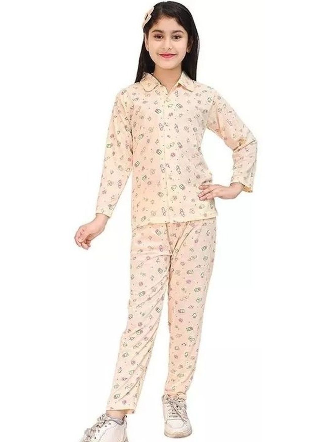 CHICLIFT Girls Printed Shirt with Trouser-image-45