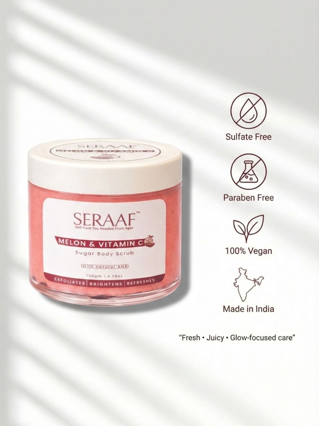 SERAAF Melon & Vitamin C Sugar Body Scrub - 130 g-image-48