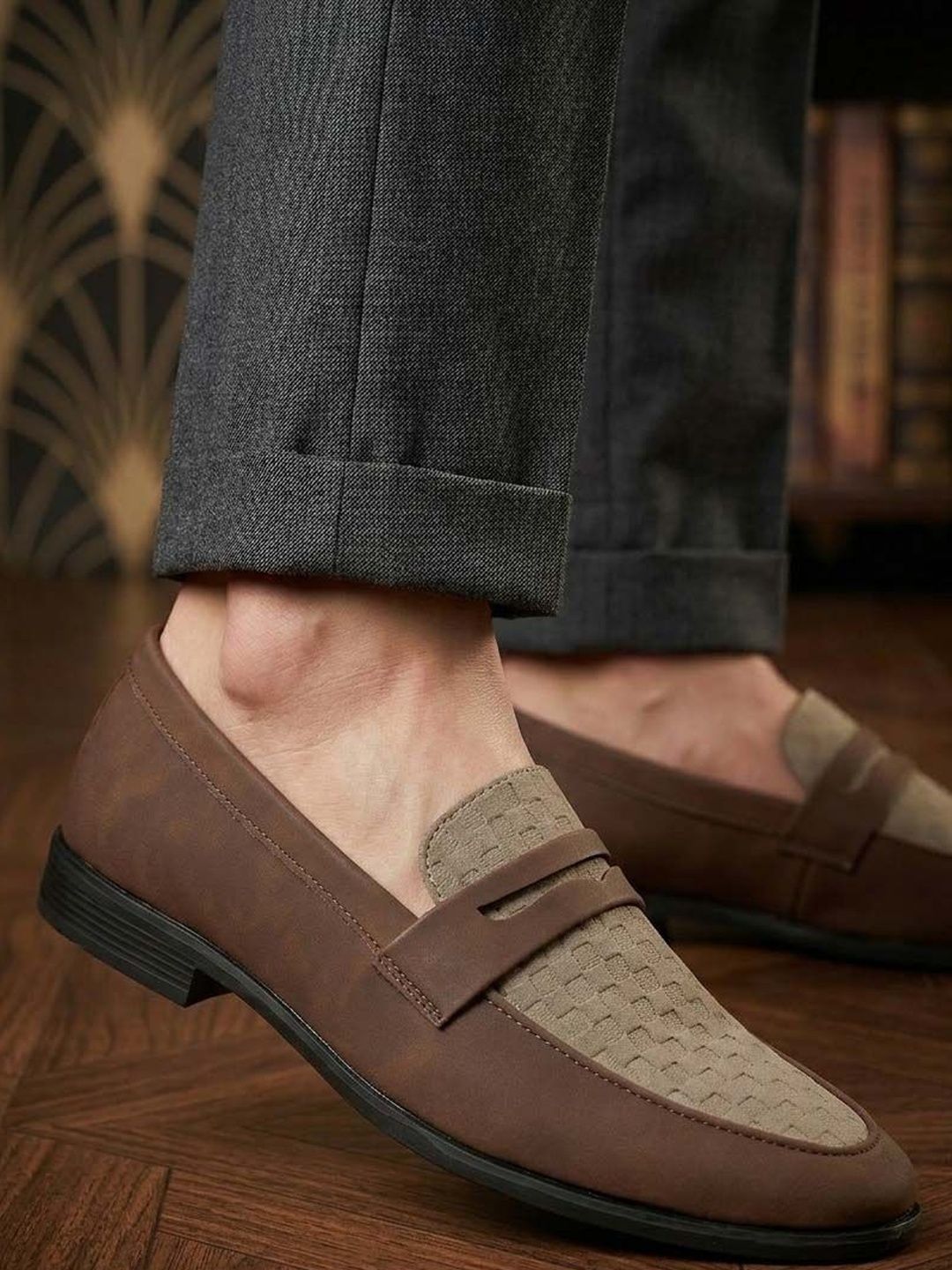 HERE&NOW Men Round Toe Slip-On Loafers Formal Shoes-picture-25