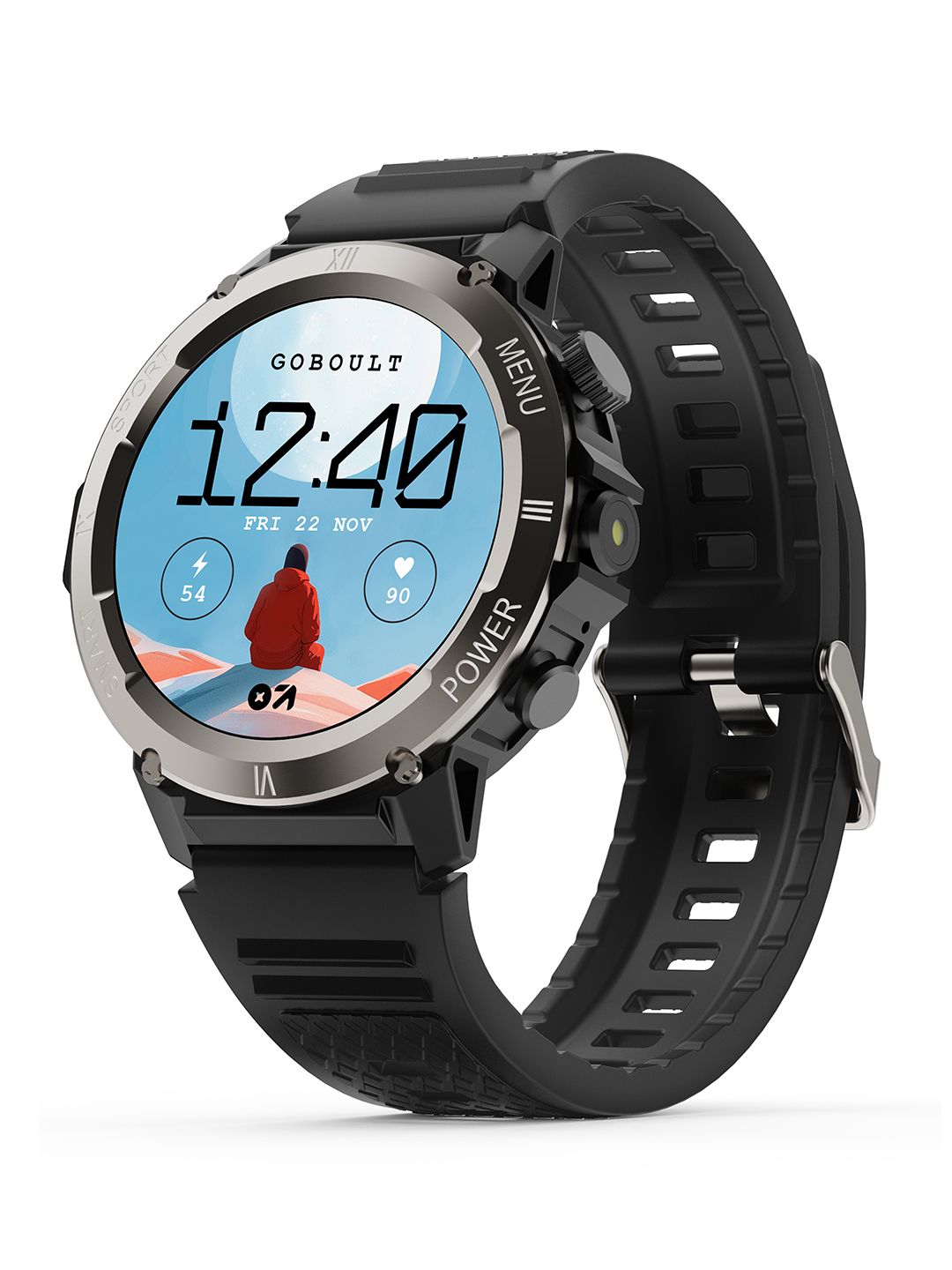 GOBOULT Tuff Hawk Smartwatch with 1.39 HD Display, Working Crown & Quick Access Torch-picture-39