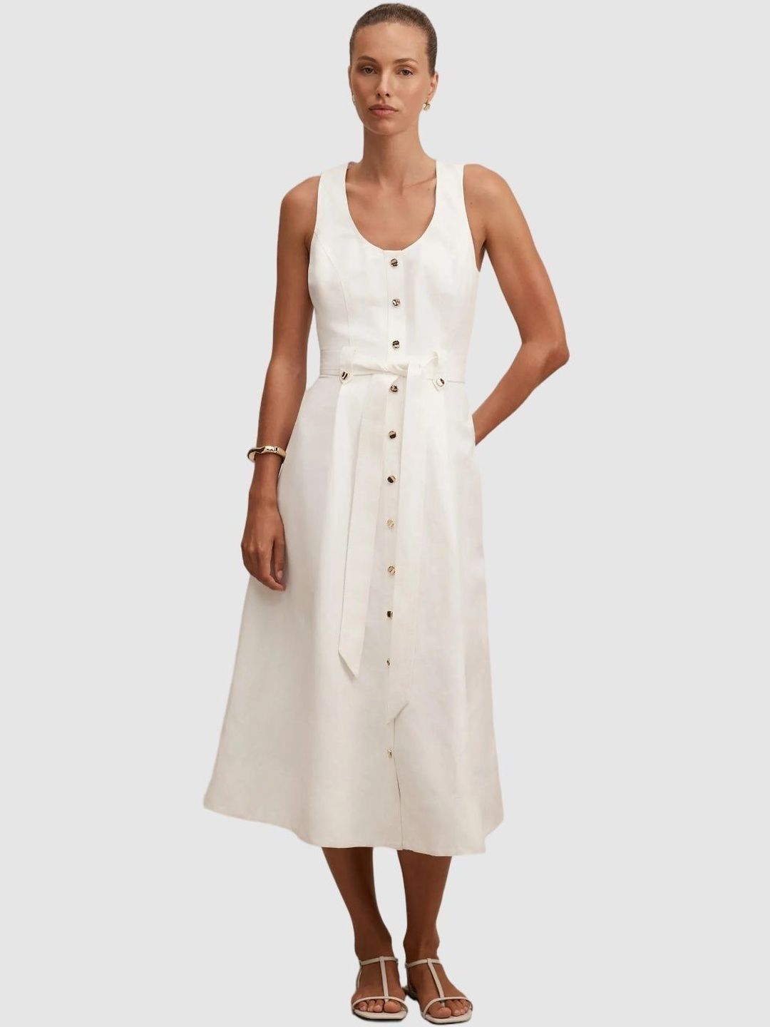 Forever New Linen A-Line Midi Dress-picture-39