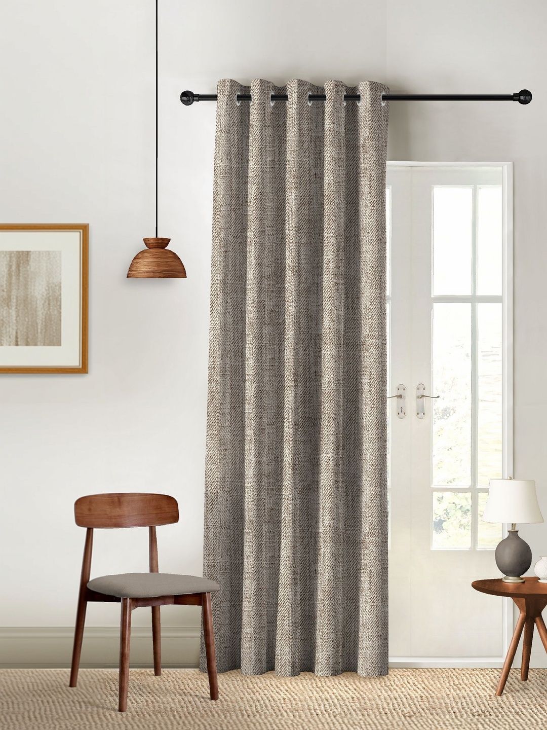 Nefertiti Home Textura Coffee Blackout Curtain 9 Feet-picture-40