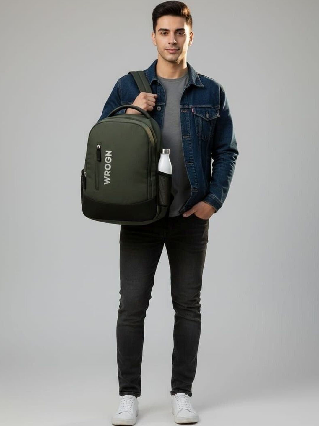WROGN Unisex Brand Logo Backpack with USB Charging Port-picture-25