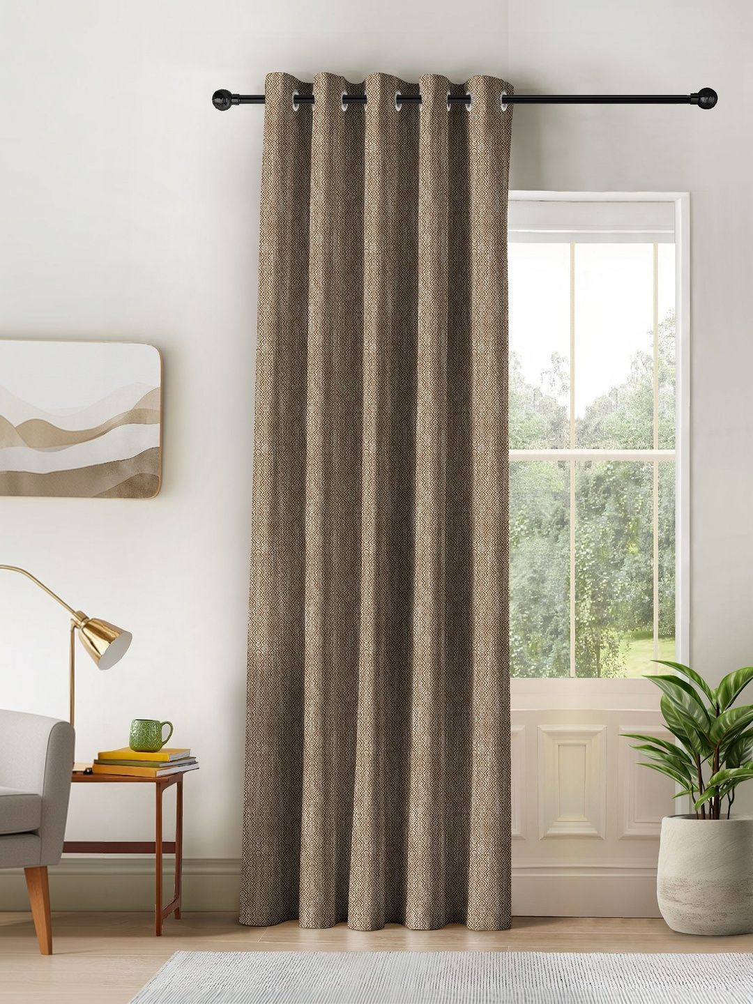 Nefertiti Home Kovo Dark Brown Blackout Curtain 7 Feet-image-9
