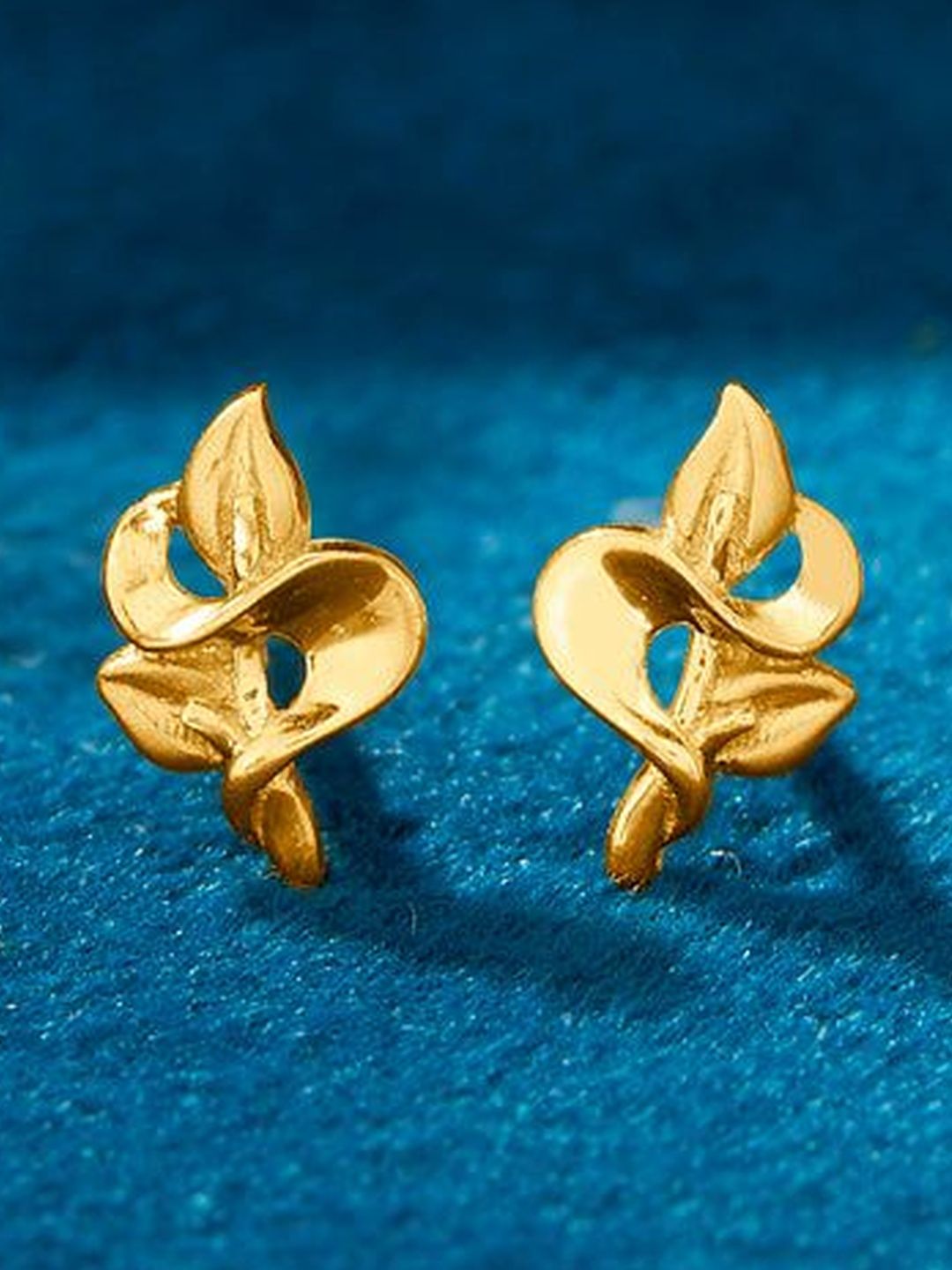 P N GADGIL JEWELLERS Girls 22KT Floral Yellow Gold Stud Earring-picture-26