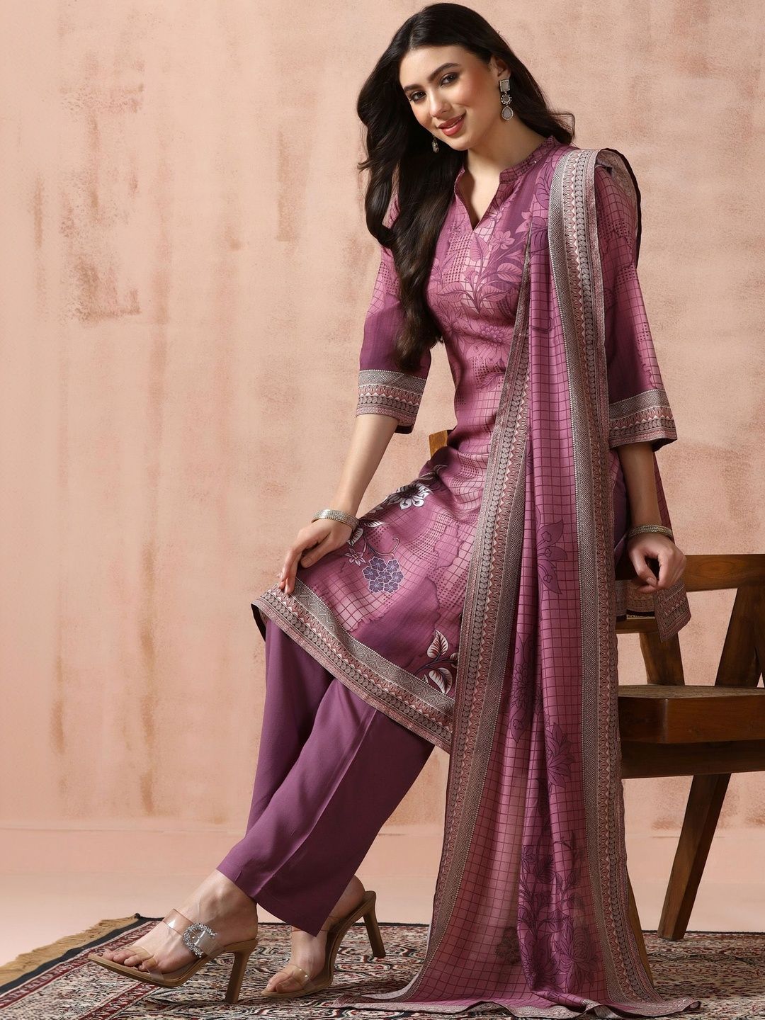 Shree Women Printed Liva Kurta With Dupatta-picture-22