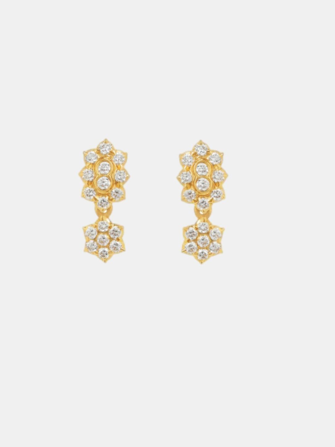 C KRISHNIAH CHETTY JEWELLERS PVT LTD 18K Gold Dimond Studded Earring-4.36g-image-39