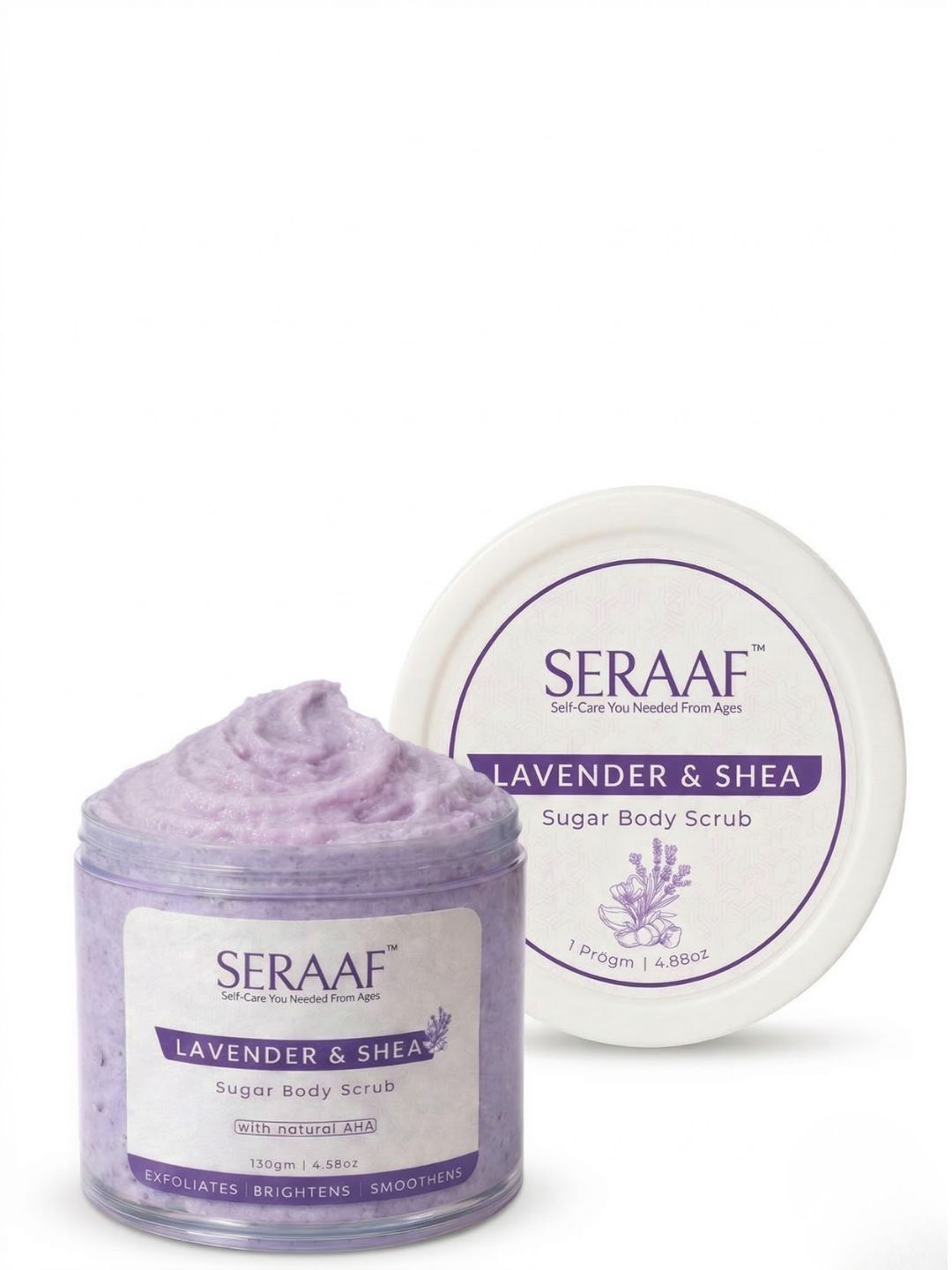 SERAAF Lavender Shea Foaming Sugar Body Scrub - 130 g-image-48