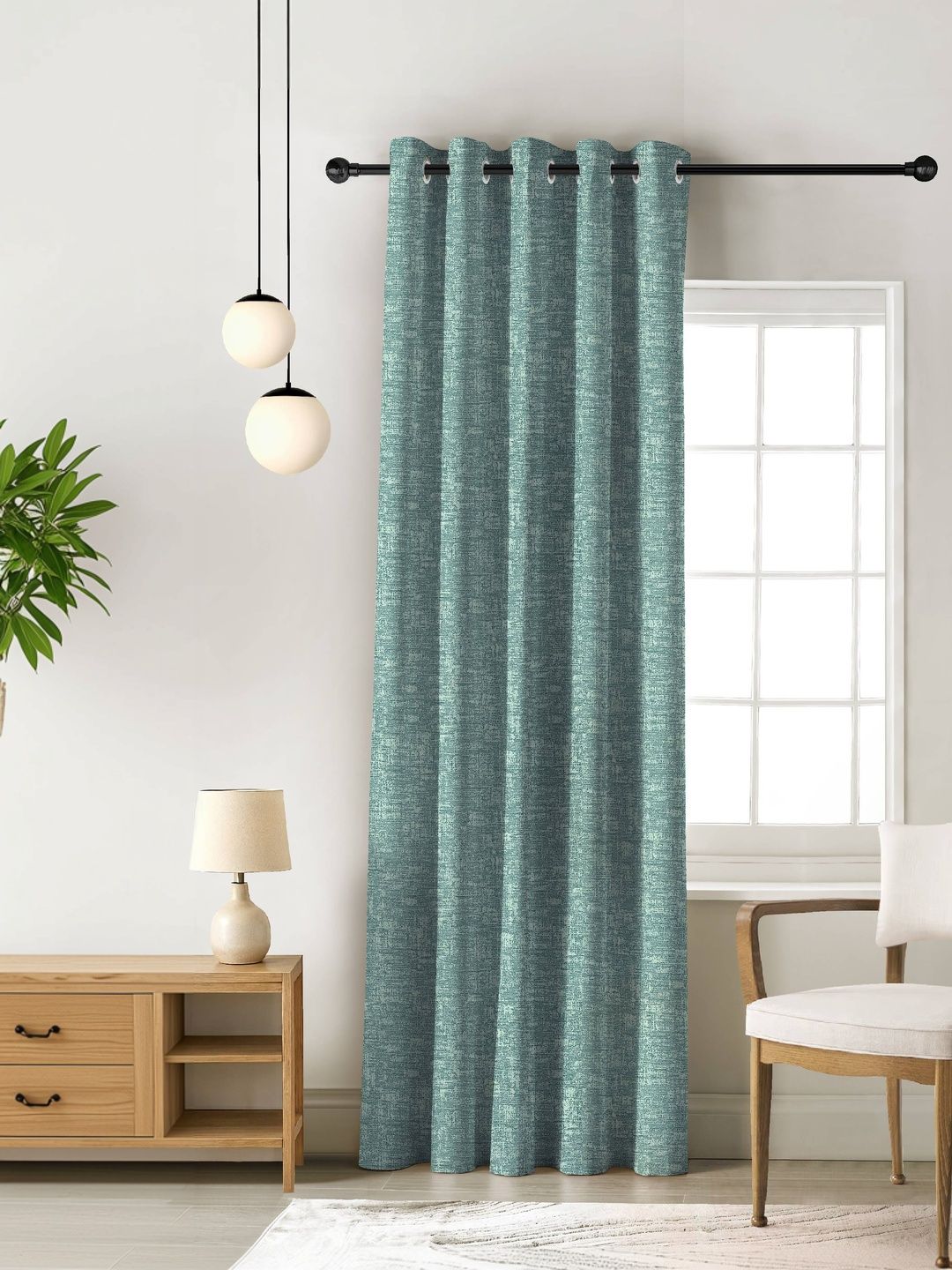 Nefertiti Home Liva Sea Green Blackout Curtain 7 Feet-picture-45