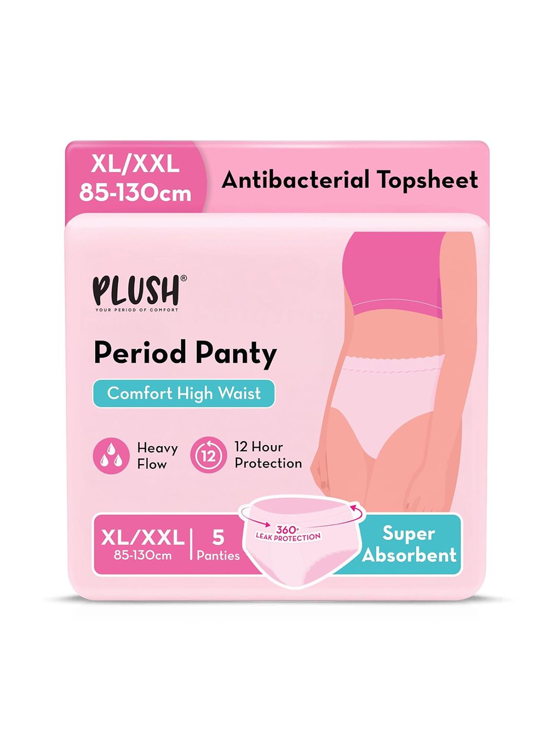 Plush Comfort High Waist Disposable Period Panty - 5 Panties XL-XXL-image-22
