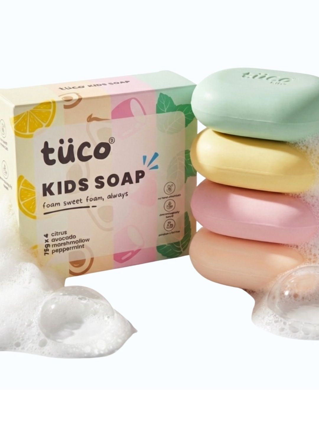 Tuco Set Of 4 Kids Gentle Cleansing Soap Enriched With Vitamin C - 75 g Each-image-45