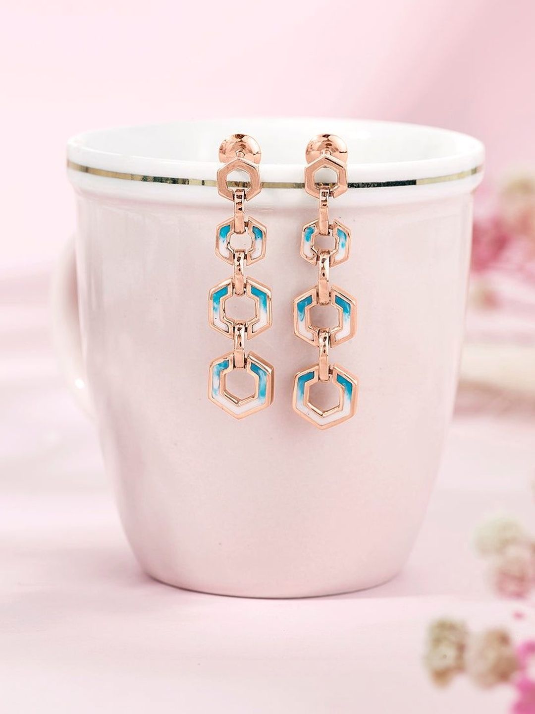 P N GADGIL JEWELLERS 18KT Hexa Gleam Rose Gold Earrings - 8.28 g-picture-21