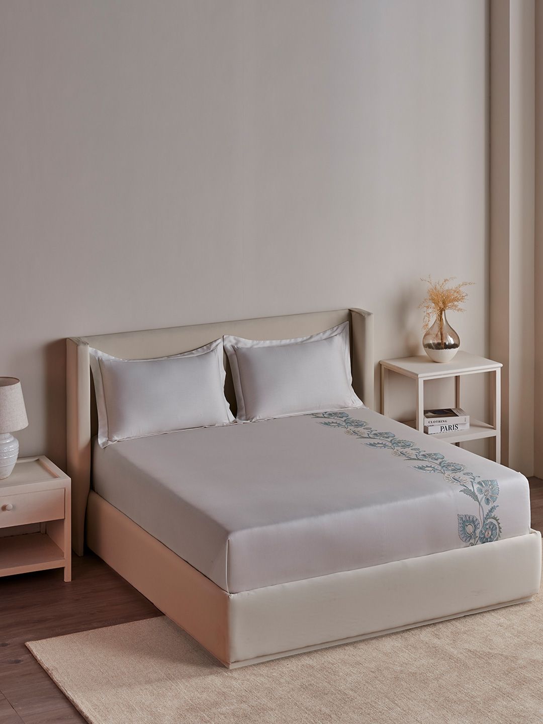 DDecor Excellence Collection Brown Cotton 210TC Super King Flat Bedsheet & 2 Pillow Covers-image-6