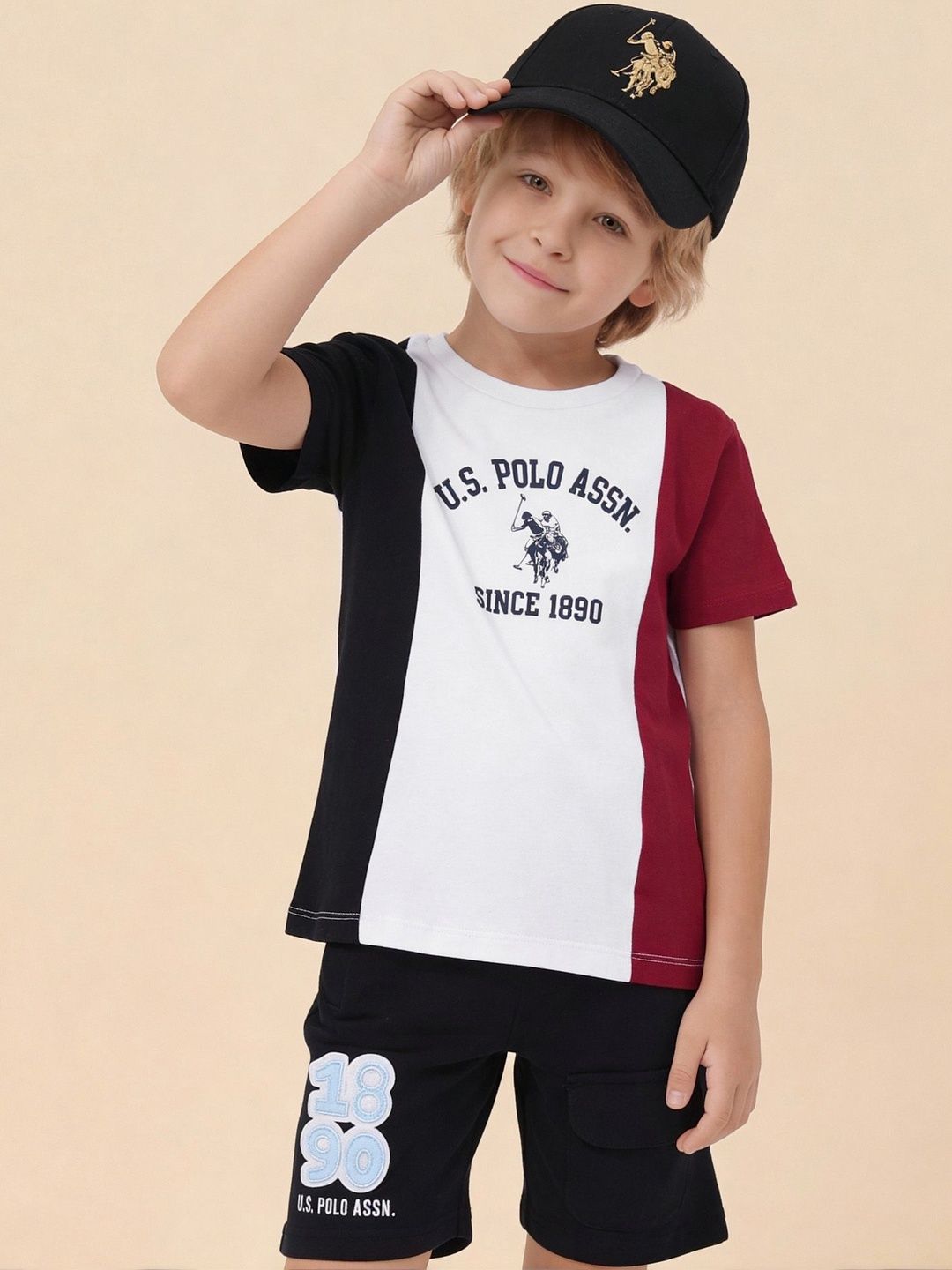 U.S. Polo Assn. Kids Boys Colour Blocked Brand Printed Regular Fit Tshirts-picture-11