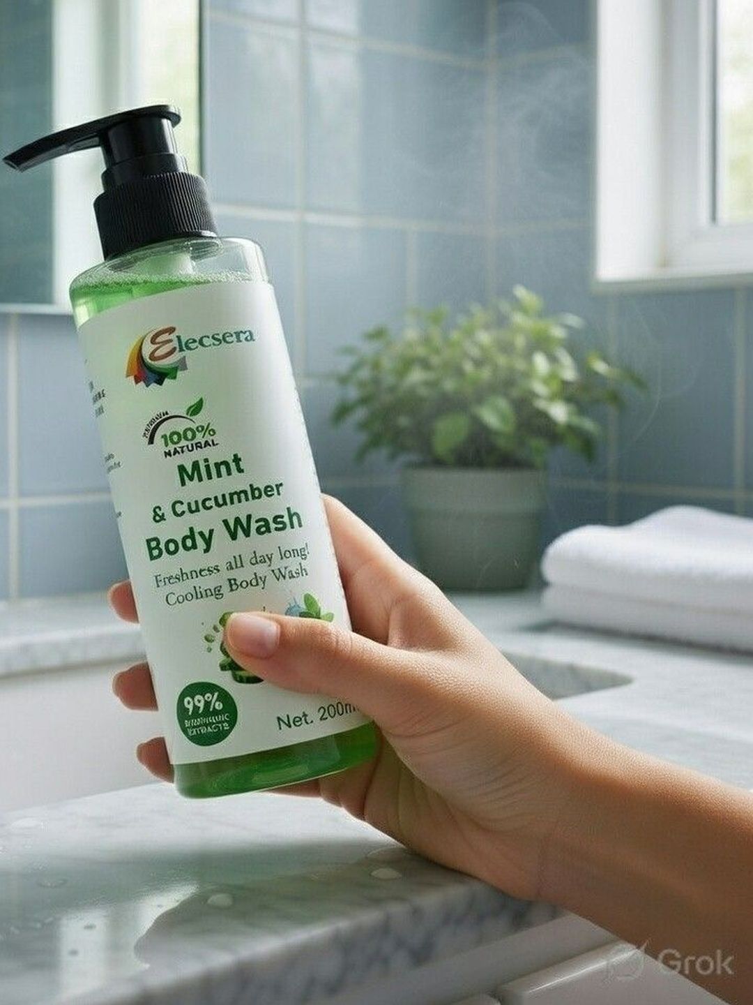 Elecsera Mint & Cucumber Body Wash - 200 ml-picture-9