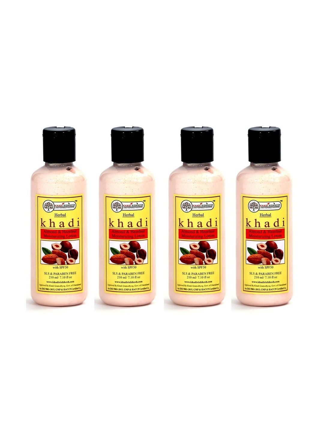 Khadi Rishikesh Pack Of 4 Almond & Hezelnut Moisturizing Lotion - 210 ml-picture-45