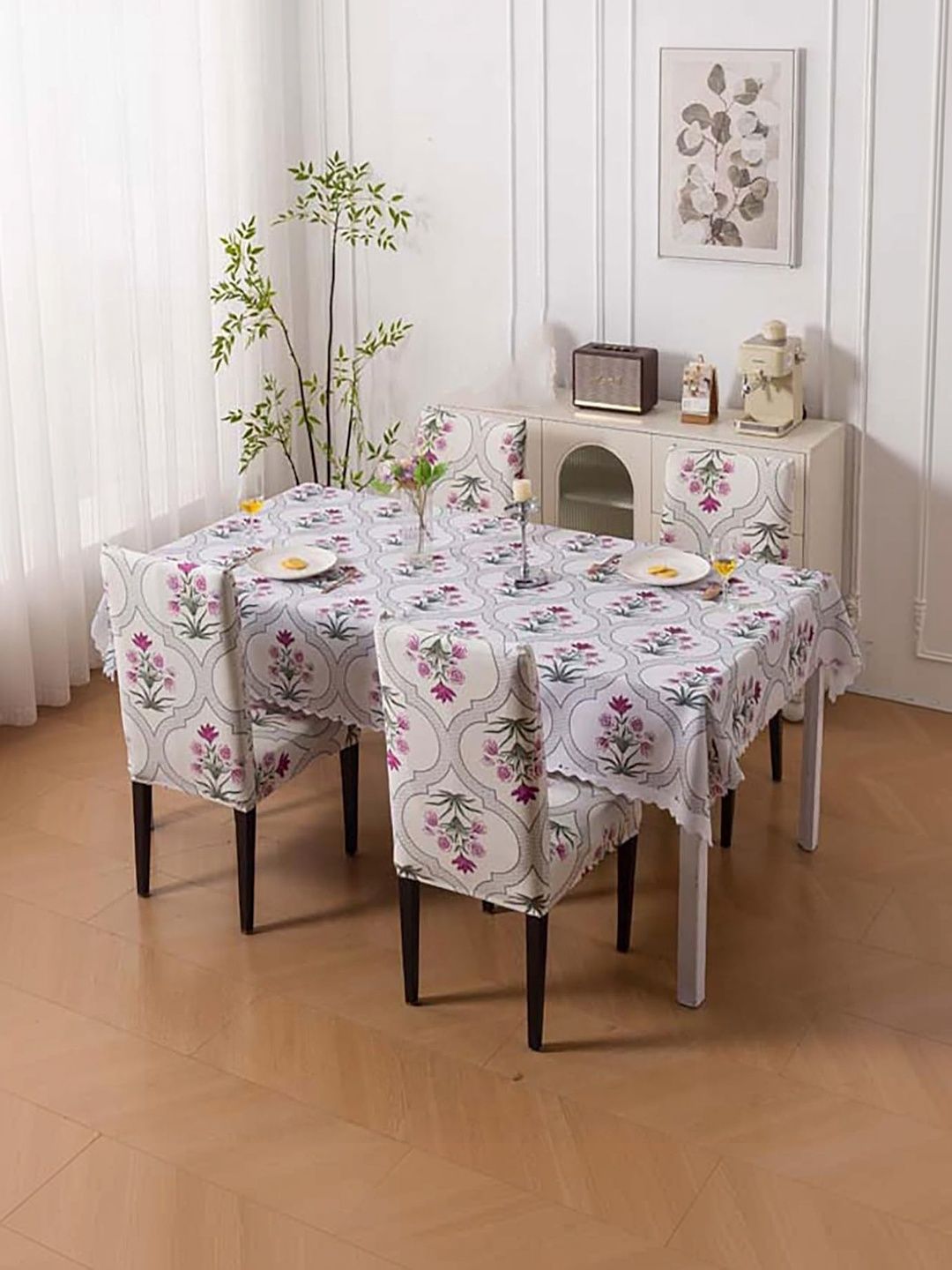 HOUSE OF QUIRK Table Cover Waterproof for Kitchen Dining 1 Table Cover & 4 Chair Cover-picture-34