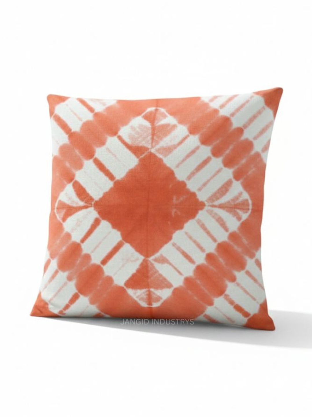JANGID INDUSTRYS Peach-Coloured Colourblocked Square Cushion Covers-picture-30