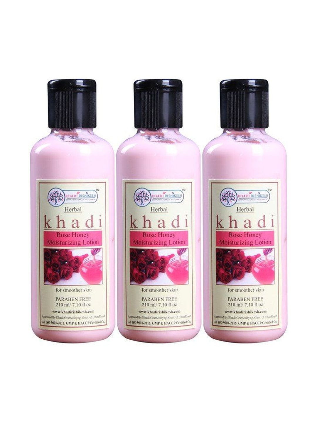 Khadi Rishikesh Pack Of 3 Rose Honey Moisturizing Lotion - 210 ml Each-picture-53
