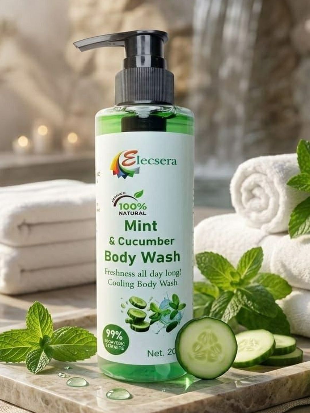Elecsera Mint & Cucumber Body Wash - 200 ml-picture-16