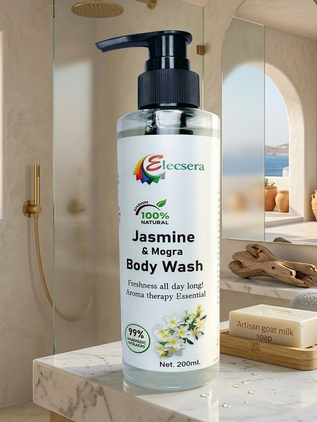 Elecsera Jasmine & Mogra Body Wash - 200 ml-picture-2