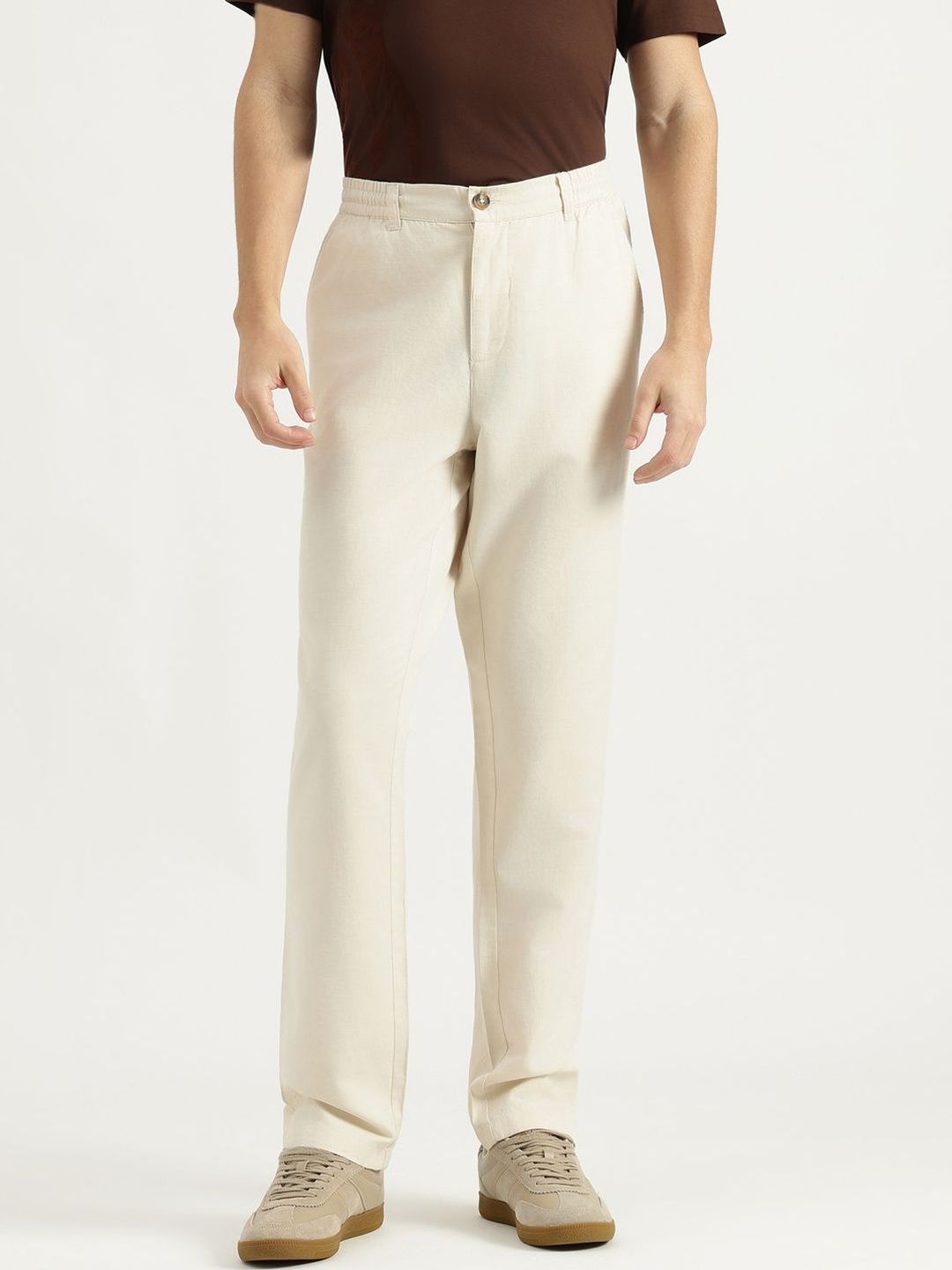 United Colors of Benetton Solid Relaxed Fit Casual Trousers