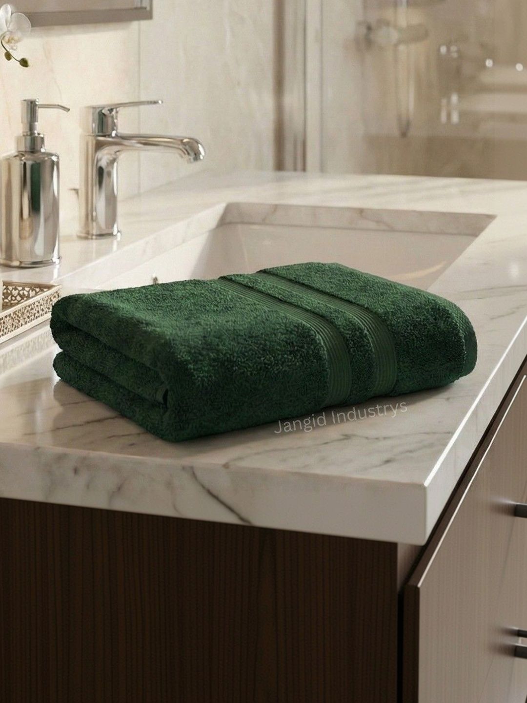 JANGID INDUSTRYS Green Lightweight 120 GSM Hand Towels-image-47