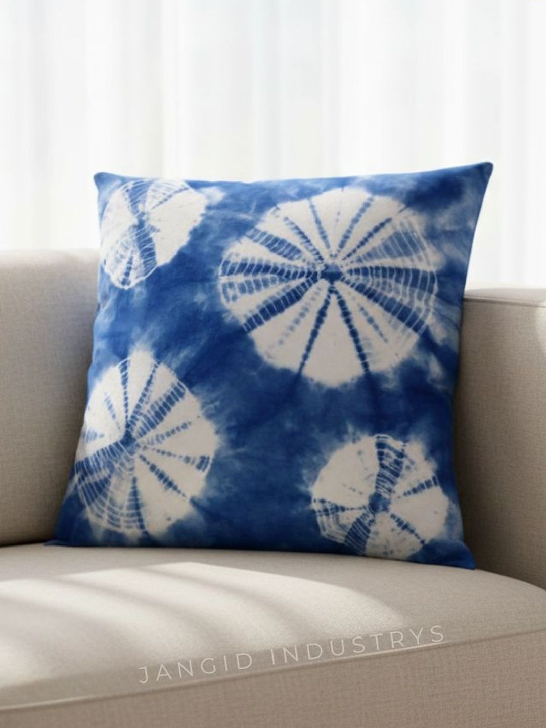 JANGID INDUSTRYS Blue Colourblocked Square Cushion Covers-picture-34
