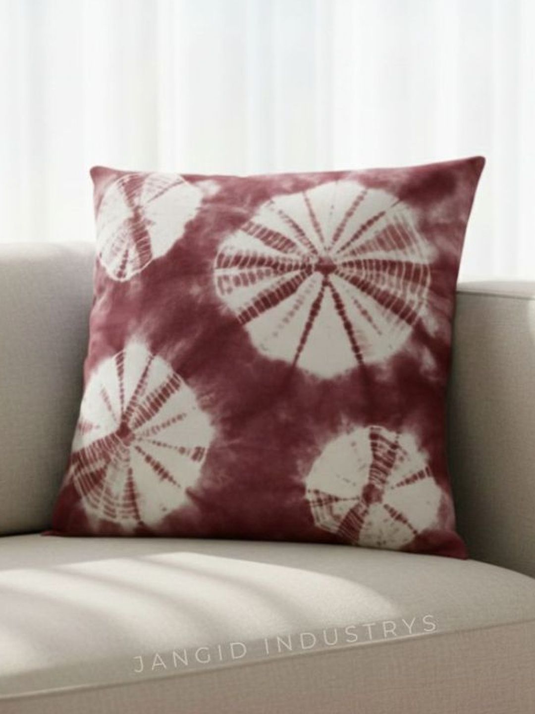 JANGID INDUSTRYS Maroon Colourblocked Square Cushion Covers-picture-20