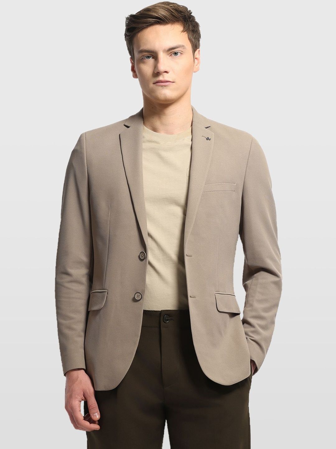 Arrow Men's Zero Calorie Slim Fit Textured Blazers-picture-13