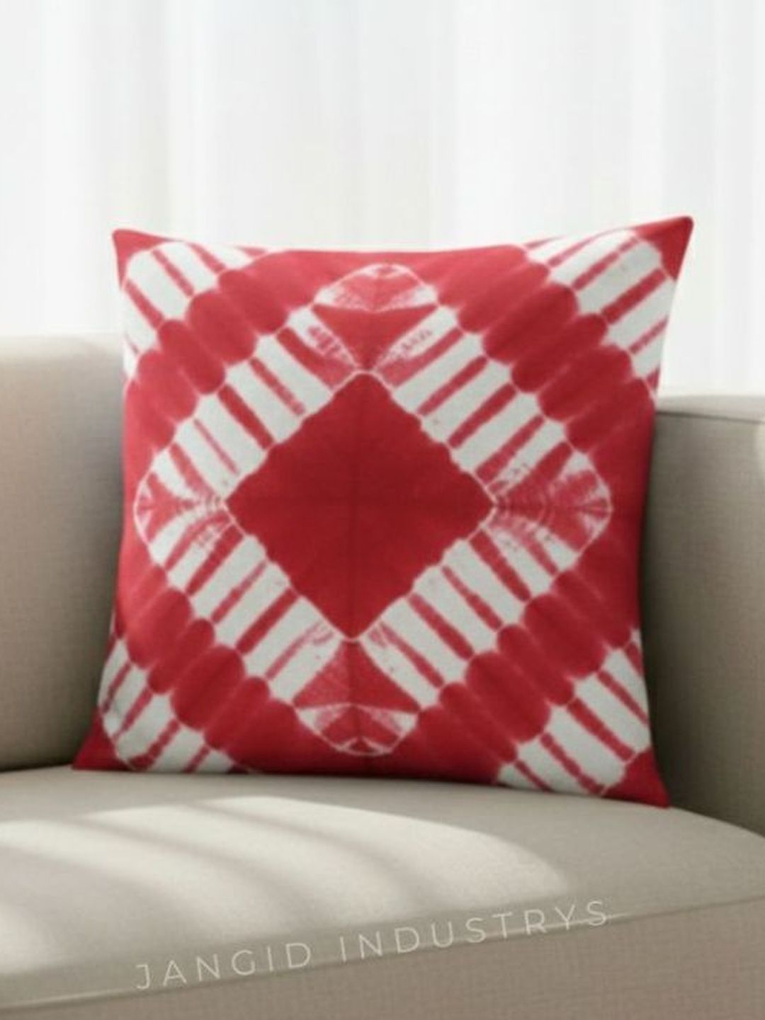 JANGID INDUSTRYS Red Colourblocked Square Cushion Covers-picture-39