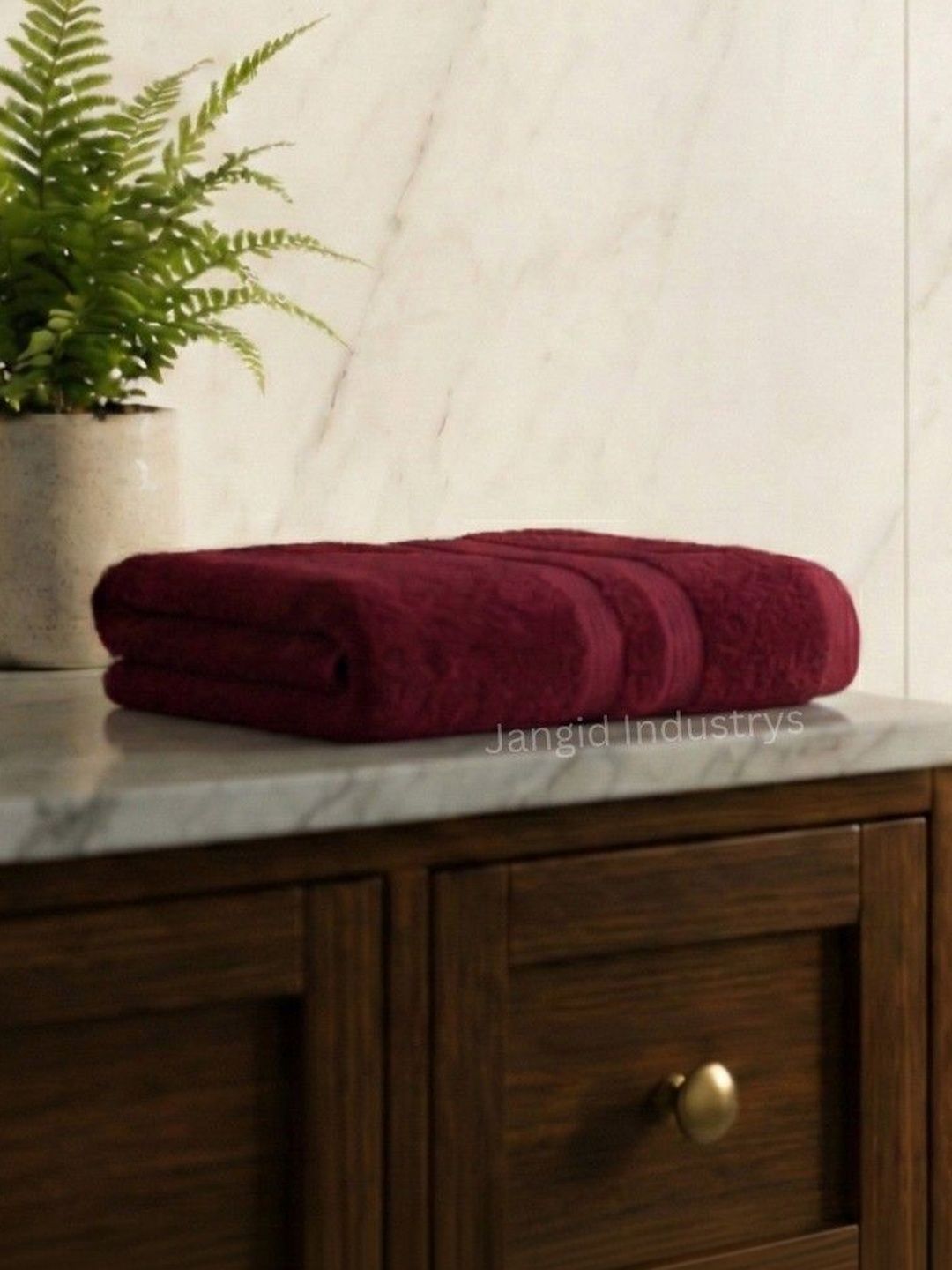 JANGID INDUSTRYS Maroon 120 GSM Hand Towels-picture-14
