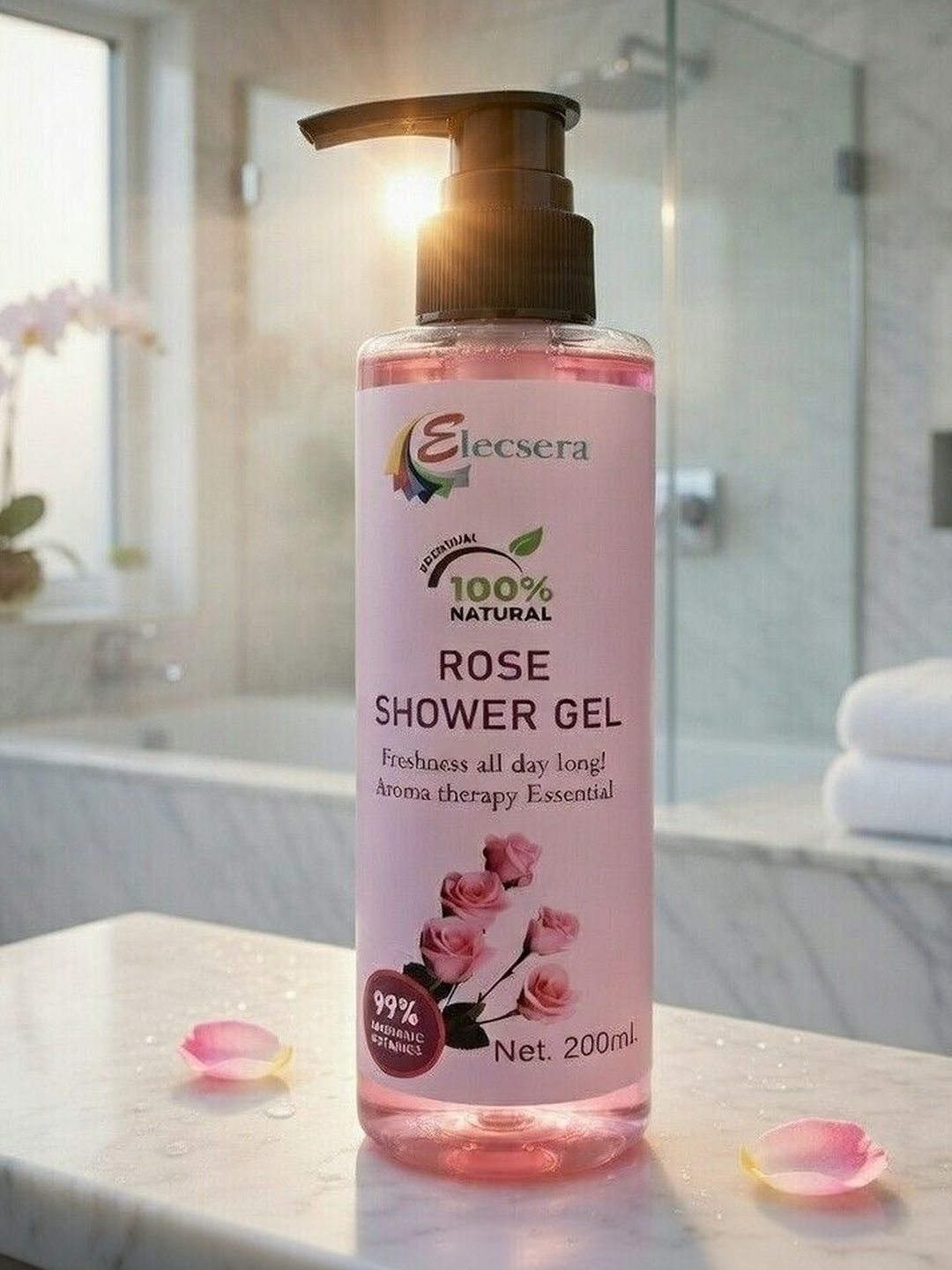 Elecsera Rose Shower Gel For Softening And Smoothening - 200 ml-picture-1