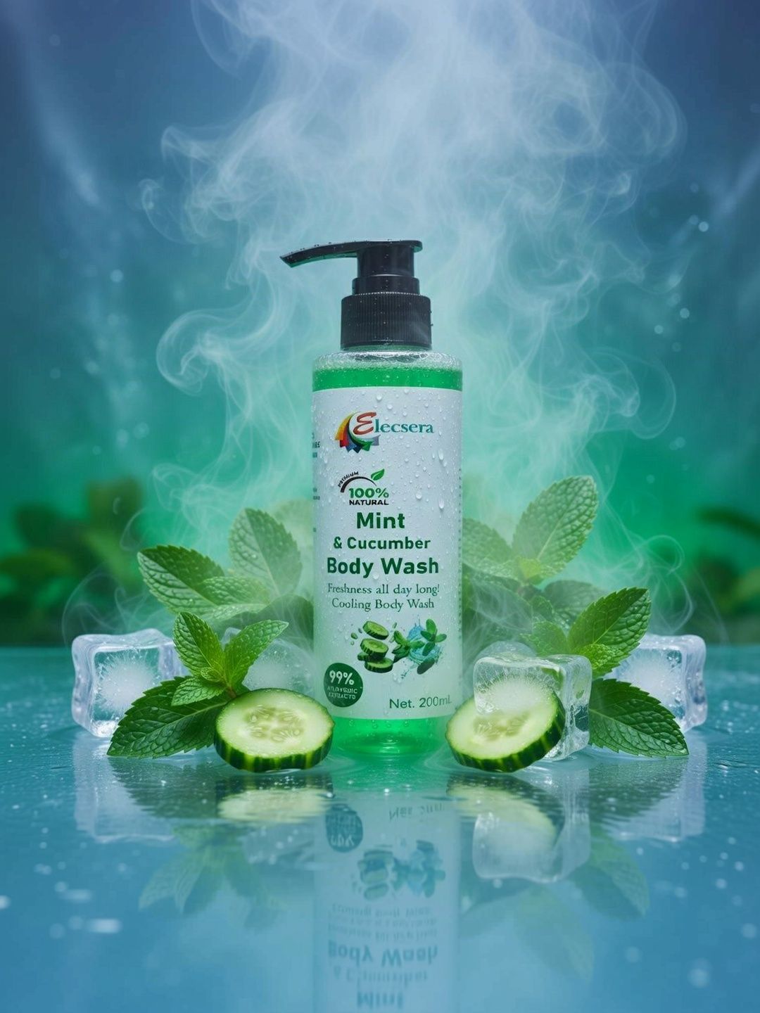 Elecsera Mint & Cucumber Body Wash - 200 ml-picture-4
