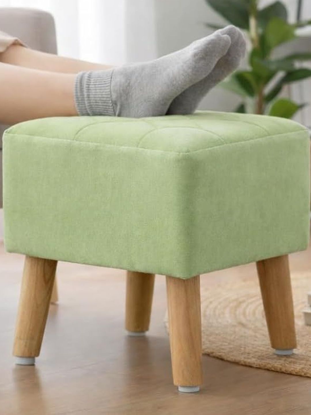Shadowkart Green Square Wooden Ottomans-picture-35
